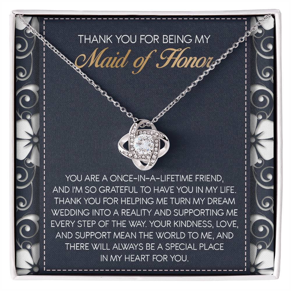 Maid of Honor-World To Me- Love Knot Necklace