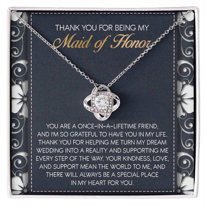 Maid of Honor-World To Me- Love Knot Necklace