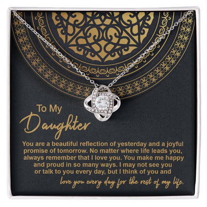 Daughter-Beautiful Reflection 2-Love Knot Necklace