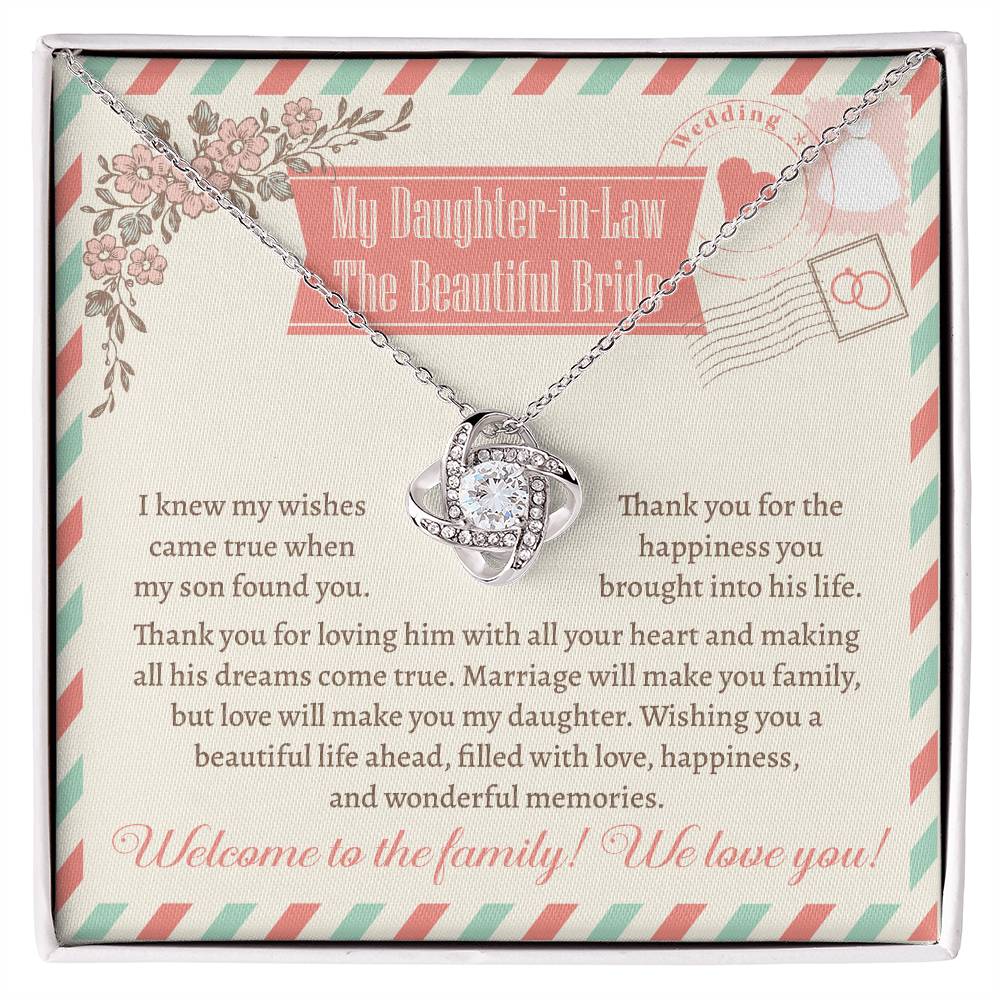 Daughter-In-Law-Make You Family-Love Knot Necklace