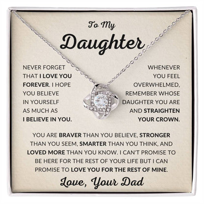 Daughter - Stronger - Love Knot Necklace