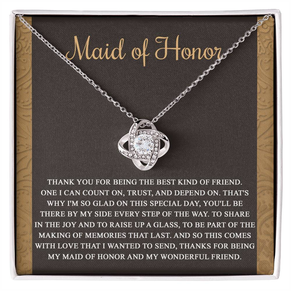 Maid of Honor-Kind Of Friend- Love Knot Necklace