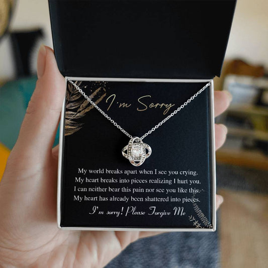 Sorry-See You Crying-Love Knot Necklace