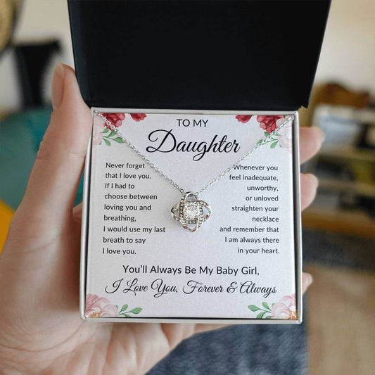 Daughter - Forever & Always - Love Knot Necklace