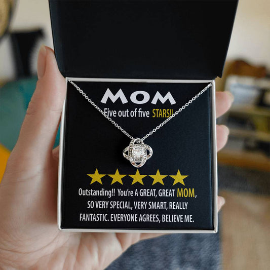 Mom-Five Stars-Love Knot Necklace