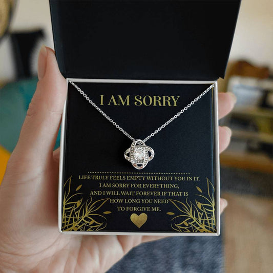 Sorry-Without You-Love Knot Necklace