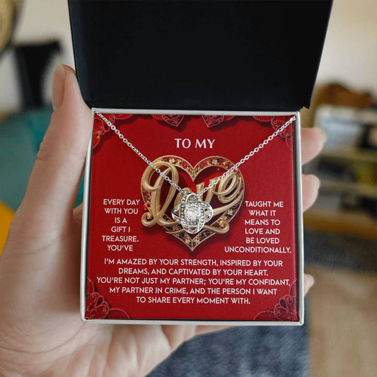 My Love-Every Moment-Love Knot Necklace