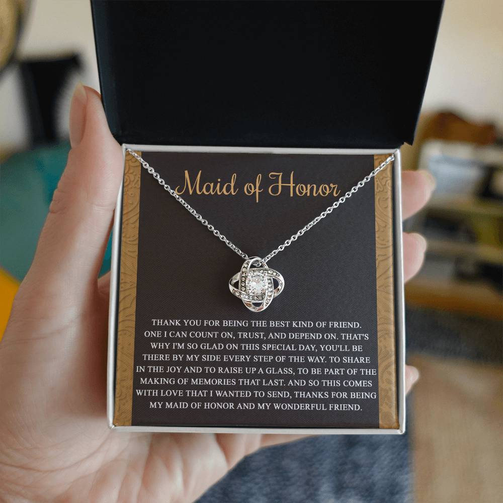 Maid of Honor-Kind Of Friend- Love Knot Necklace