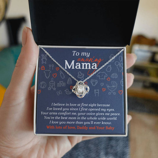 Mom To Be-At First Sight-Love Knot Necklace