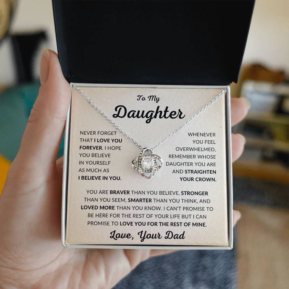 Daughter - Stronger - Love Knot Necklace