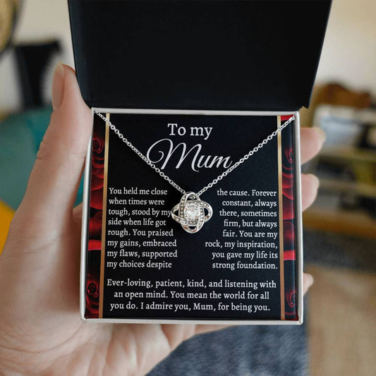 Mom-By My Side-Love Knot Necklace