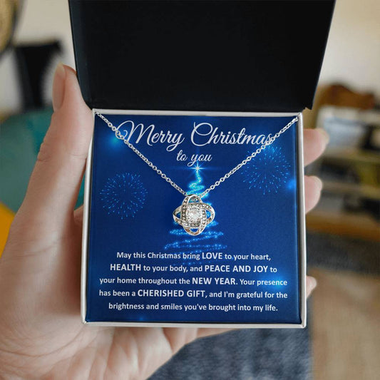 Merry Christmas-Your Heart-Love Knot Necklace