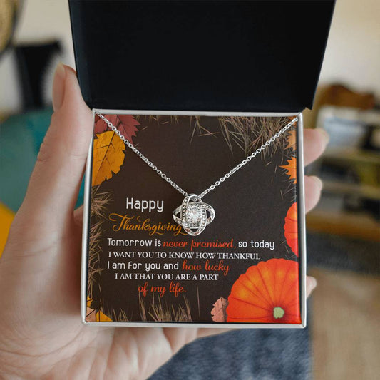 Thanksgiving-How Lucky-Love Knot Necklace