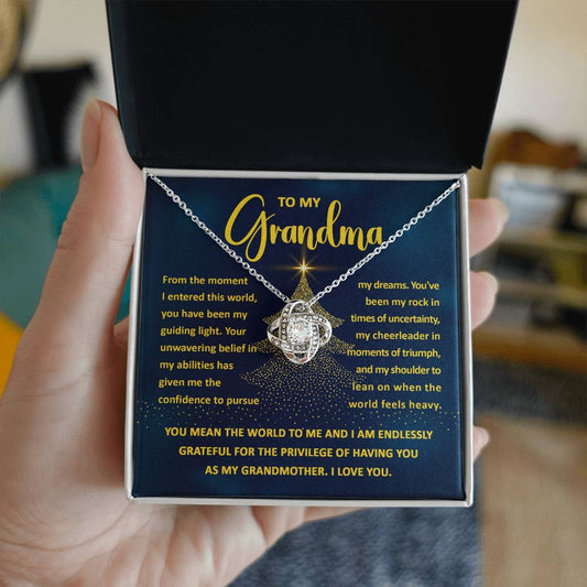 Grandma-My Guiding Light-Love Knot Necklace