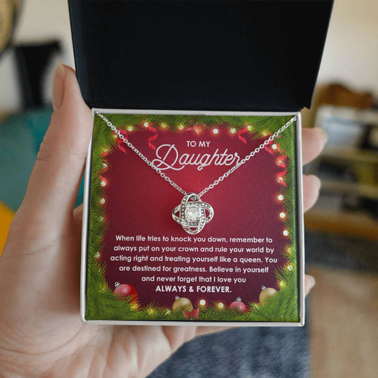Daughter-Rule Your World-Love Knot Necklace