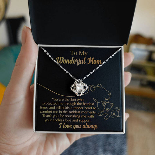 Mom-The Lion-Love Knot Necklace