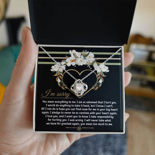 Sorry-Big Heart-Love Knot Necklace