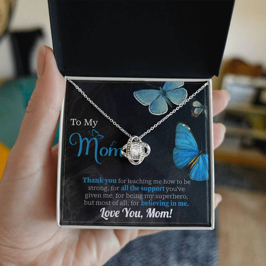 Mom-Believing In Me-Love Knot Necklace