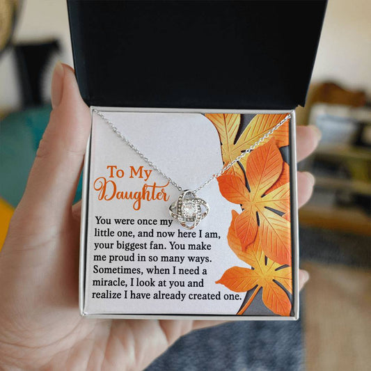 Daughter-Here I Am-Love Knot Necklace