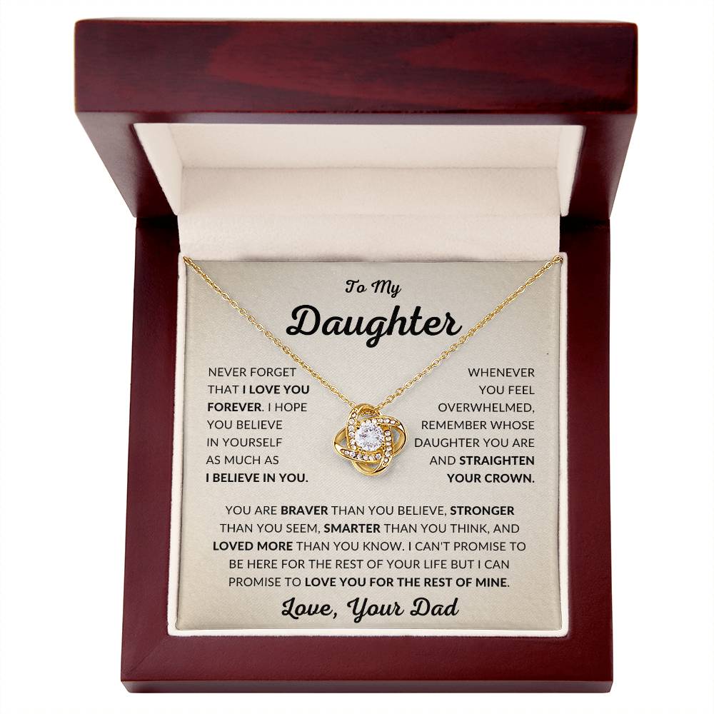 Daughter - Stronger - Love Knot Necklace