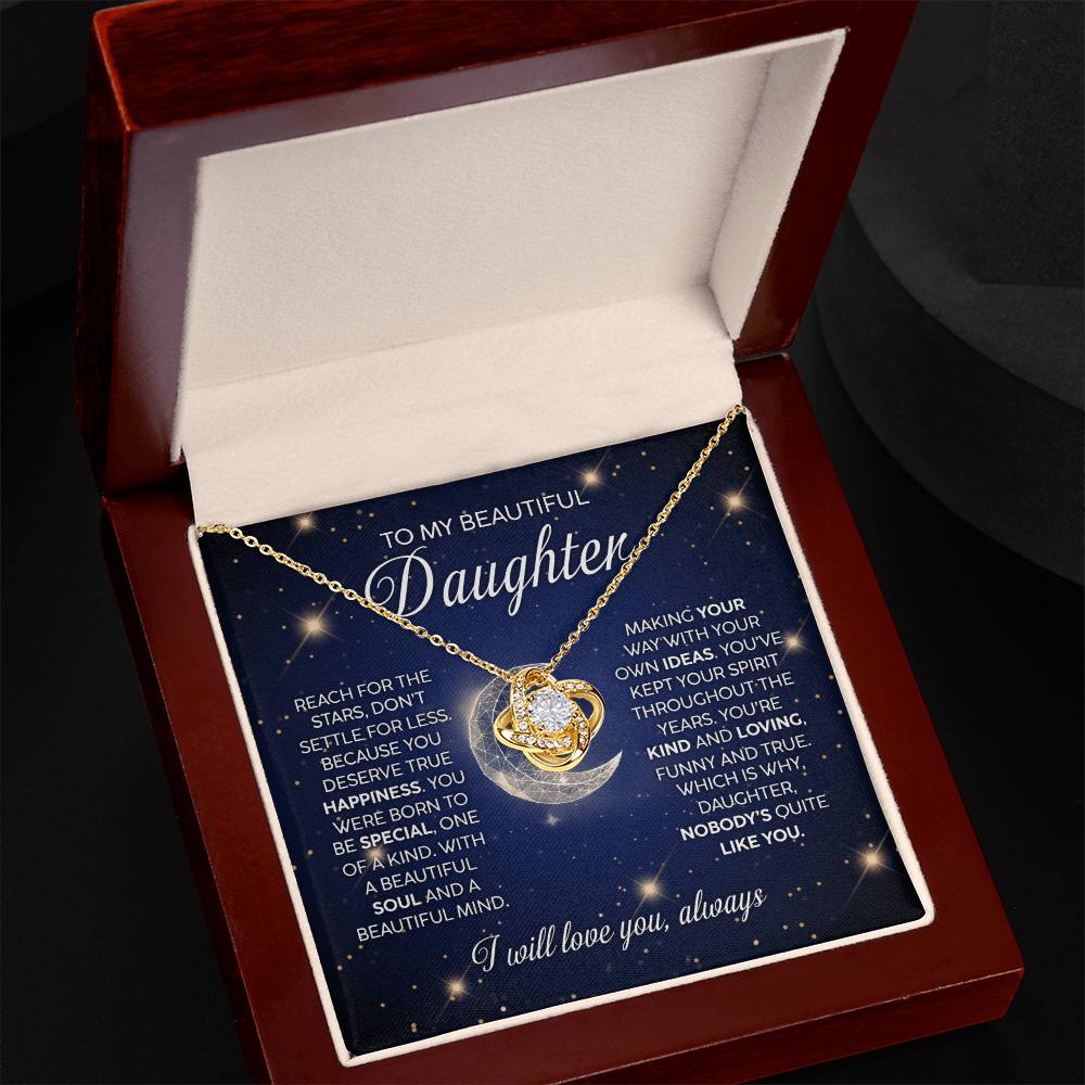 Daughter - True Happiness - Love Knot Necklace