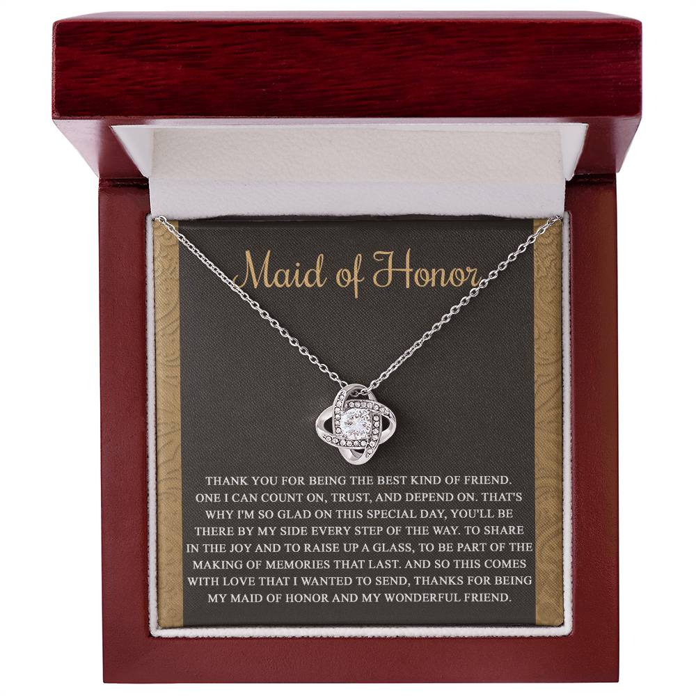 Maid of Honor-Kind Of Friend- Love Knot Necklace