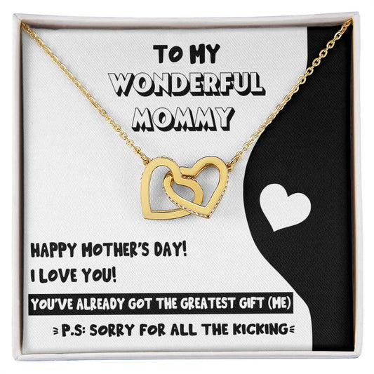 Mom To Be-The Greatest Gift-Interlocking Hearts