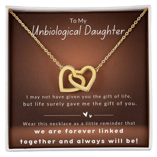 Unbiological Daughter - Forever Linked - Interlocking Hearts Necklace