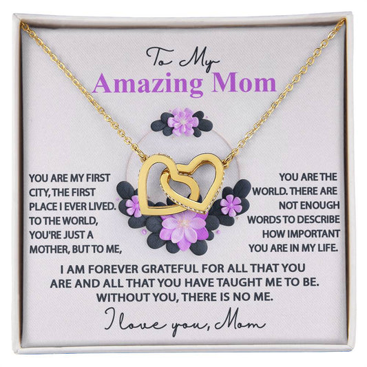 Mom-Forever Grateful-Interlocking Hearts