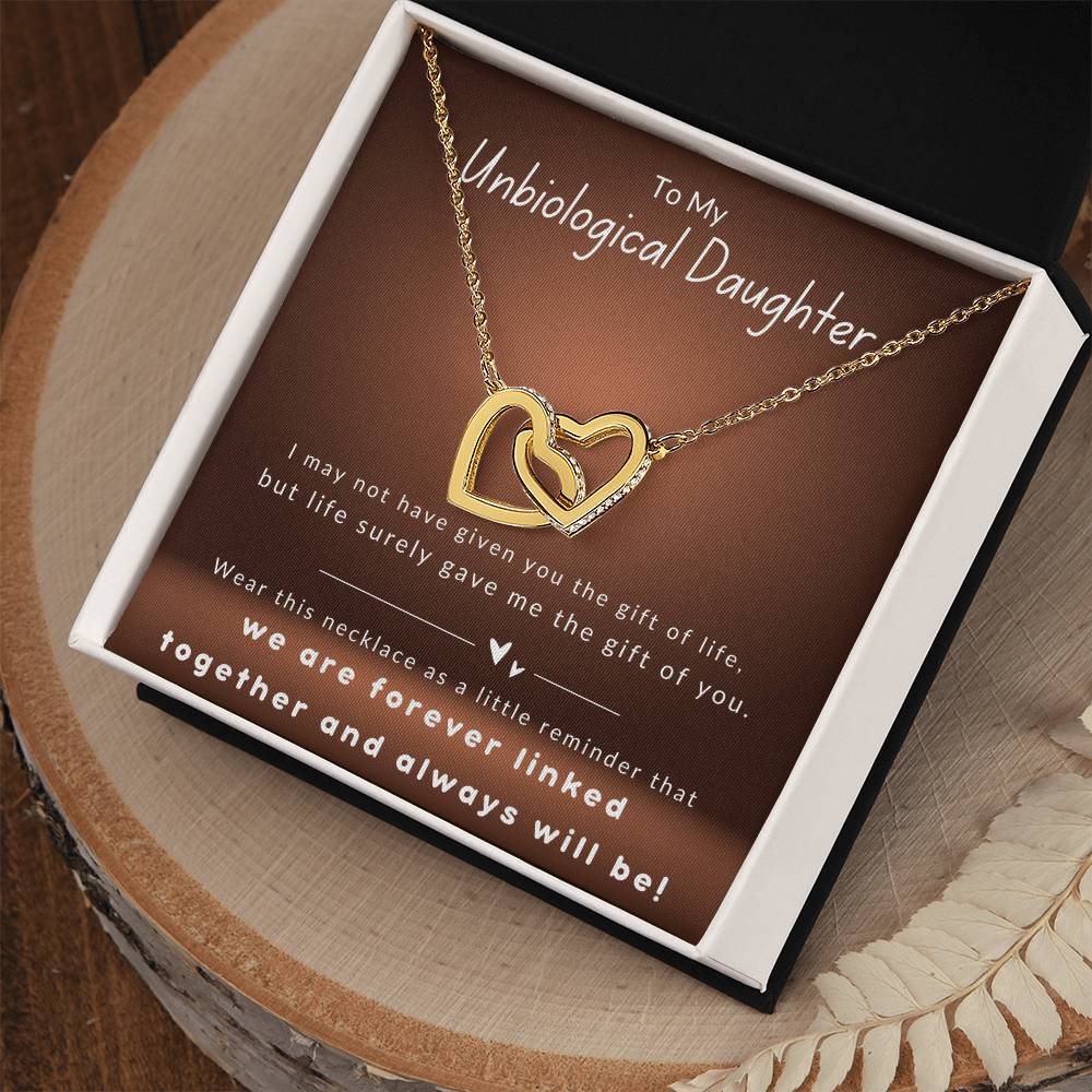 Unbiological Daughter - Forever Linked - Interlocking Hearts Necklace