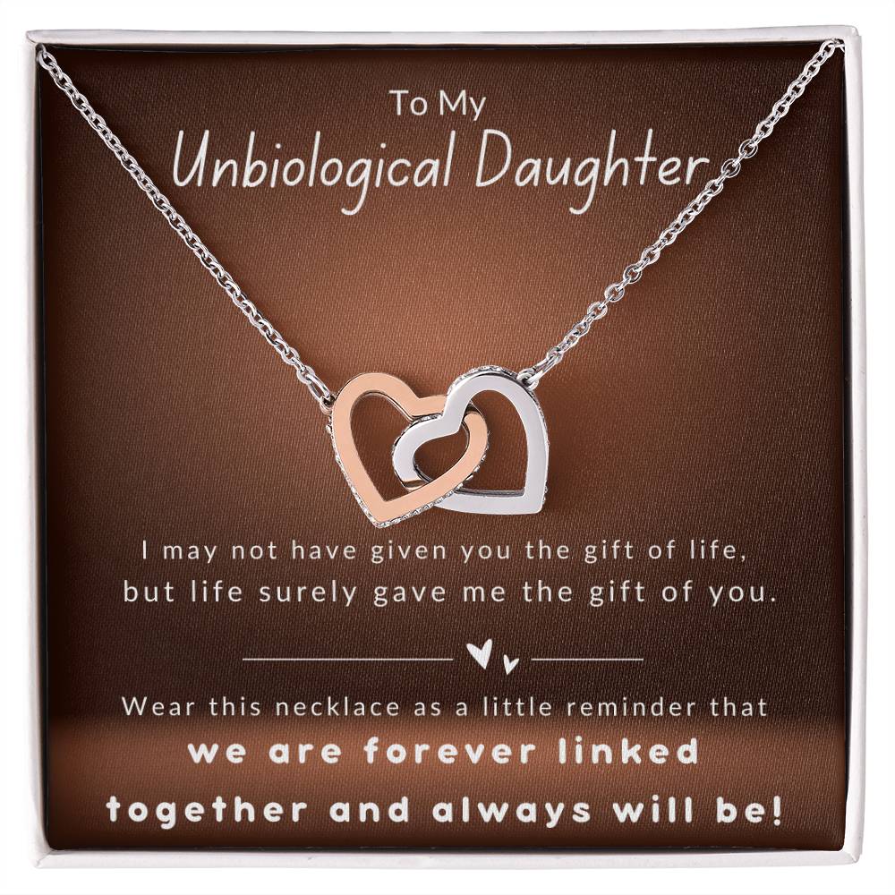 Unbiological Daughter - Forever Linked - Interlocking Hearts Necklace