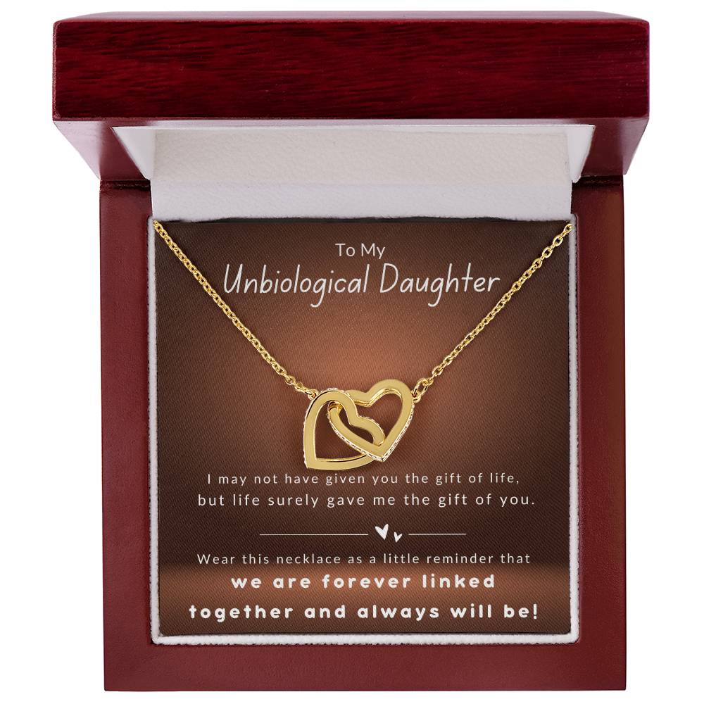 Unbiological Daughter - Forever Linked - Interlocking Hearts Necklace