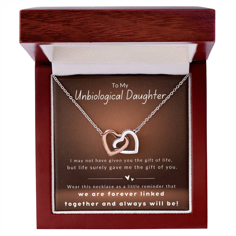 Unbiological Daughter - Forever Linked - Interlocking Hearts Necklace