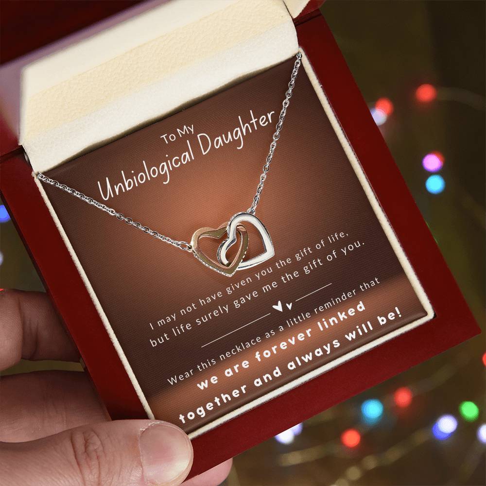 Unbiological Daughter - Forever Linked - Interlocking Hearts Necklace