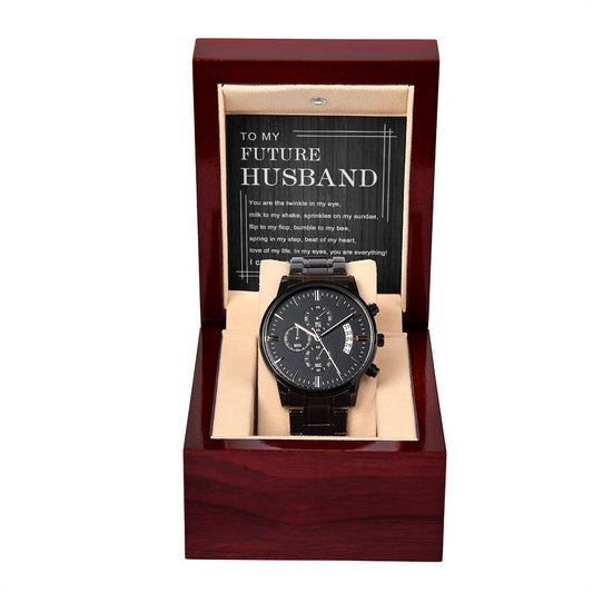 Future Husband - Beat of my Heart - Black Chronograph Watch