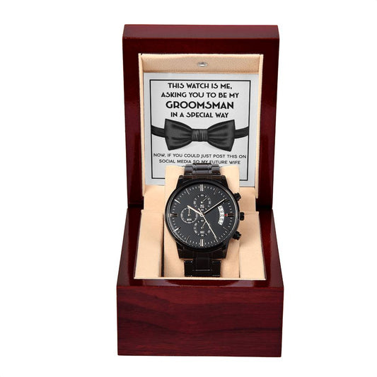 Groomsman - Special Way - Black Chronograph Watch