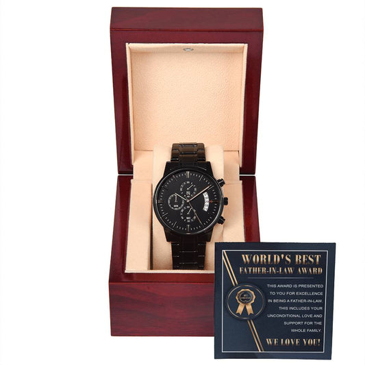 Father-in-Law-Unconditional Love-Metal Chronograph Watch