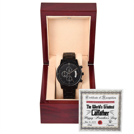 Catfather-Certificate Of Recognition-Metal Chronograph Watch