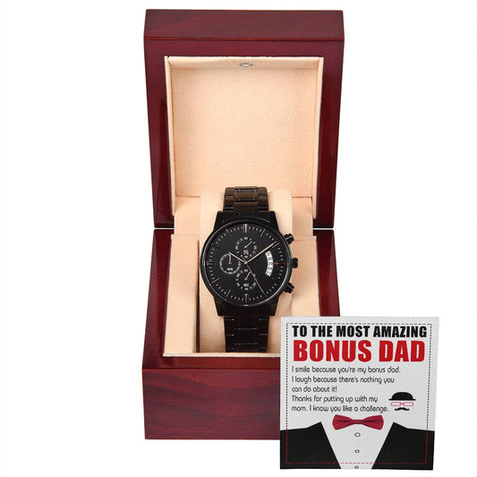Bonus Dad-Like A Challenge-Metal Chronograph Watch