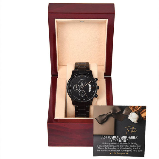 Husband-For Each Other-Metal Chronograph Watch