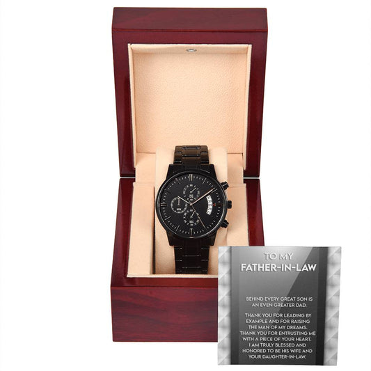 Father-in-Law-Of Your Heart-Metal Chronograph Watch