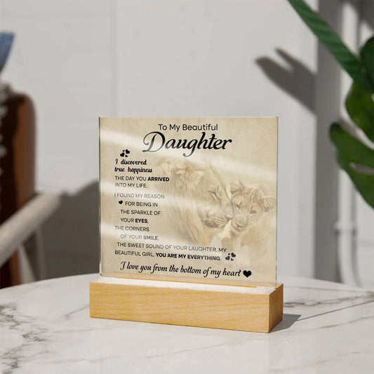 Daughter - True Happiness - LED Acrylic Plaque