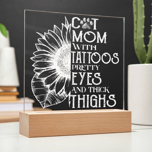 Cat Mom Tattoo-Acrylic