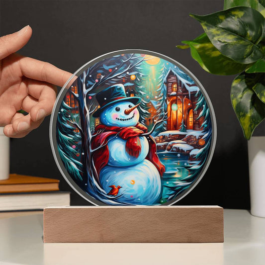 Snowman Is Feeling-Acrylic Circle