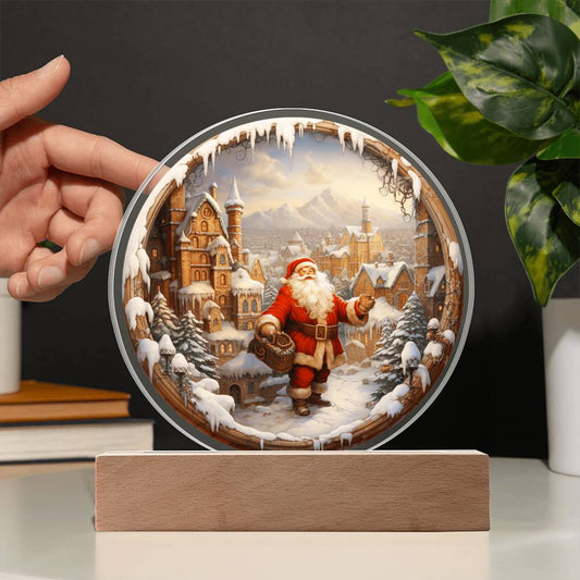 Santa Claus Comes To Town-Acrylic Circle