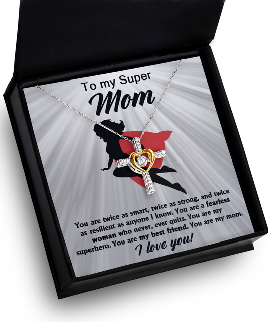 Mom-A Fearless Woman-Cross Dancing Necklace