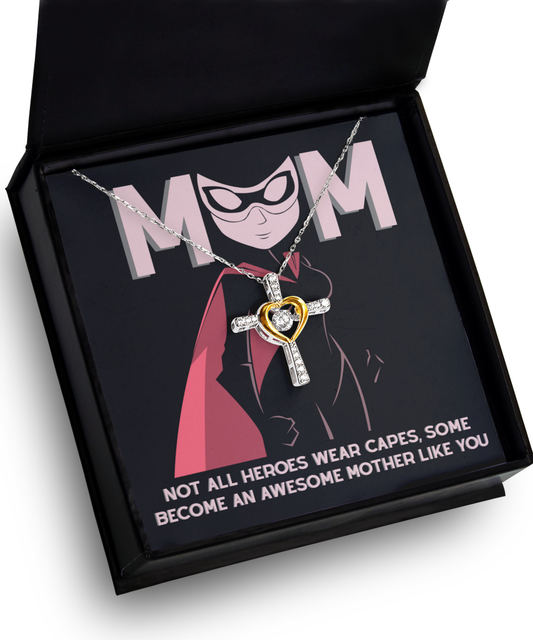 Mom-An Awesome Mother-Cross Dancing Necklace