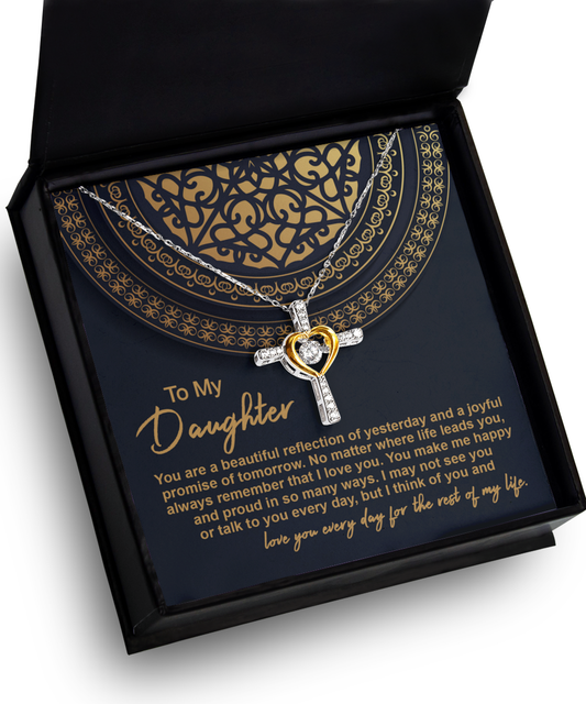 Daughter-Beautiful Reflection 2-Cross Dancing Necklace