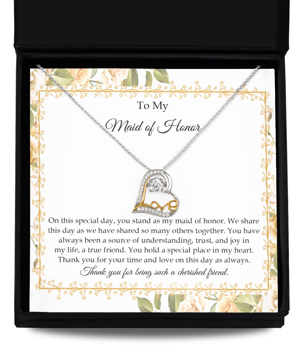 Maid of Honor-Share This Day-Love Dancing Necklace