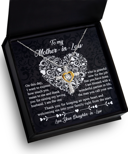 Mother-In-Law-An Open Heart-Cross Dancing Necklace